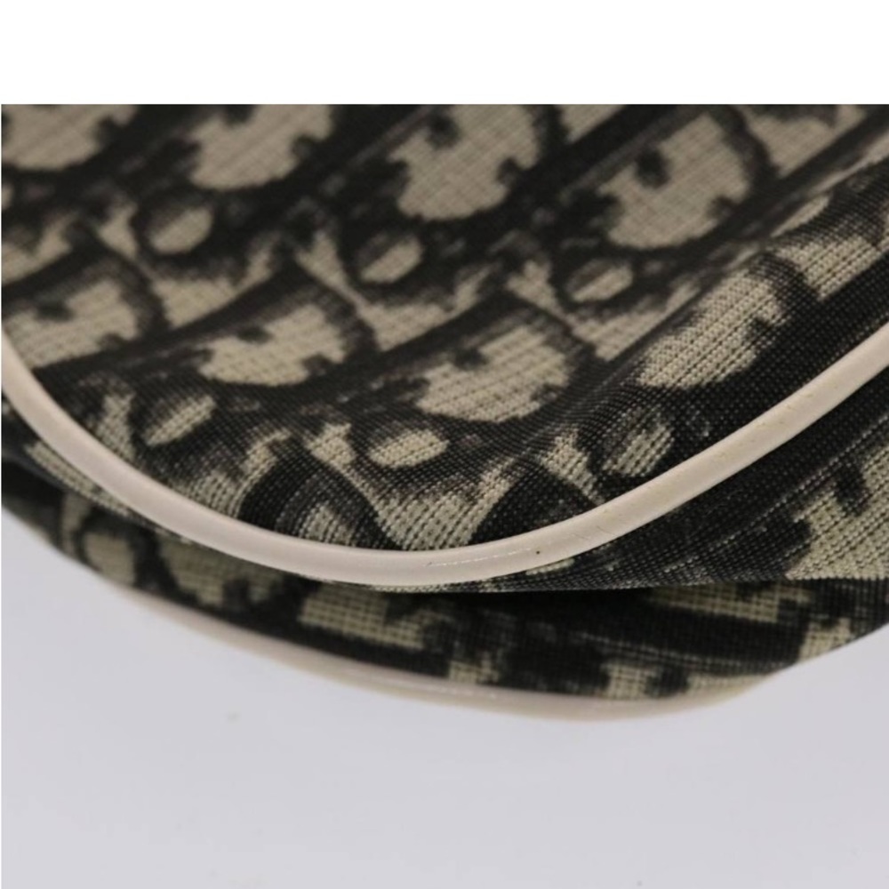 CHRISTIAN DIOR TROTTER Canvas Saddle Pouch Black/ White PREOWNED - Picture 15 of 16